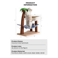 Thumbnail for Wood coconut tree hammock cat bed dog bed cat scratching post toy pet nest