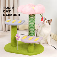 Thumbnail for Tulip Cat Tree Tower Scratching Post Scratcher Kitten Play Condo House