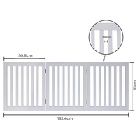 Thumbnail for Three Panel Freestanding Dog Gate, White