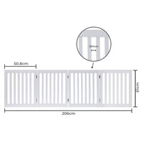 Thumbnail for Four Panel Freestanding Dog Gate, White