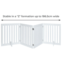 Thumbnail for Four Panel Freestanding Dog Gate, White