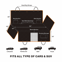 Thumbnail for iBuddy Dog Seat Cover Car Hammock w/ Mesh Window & Dog Seat Belt