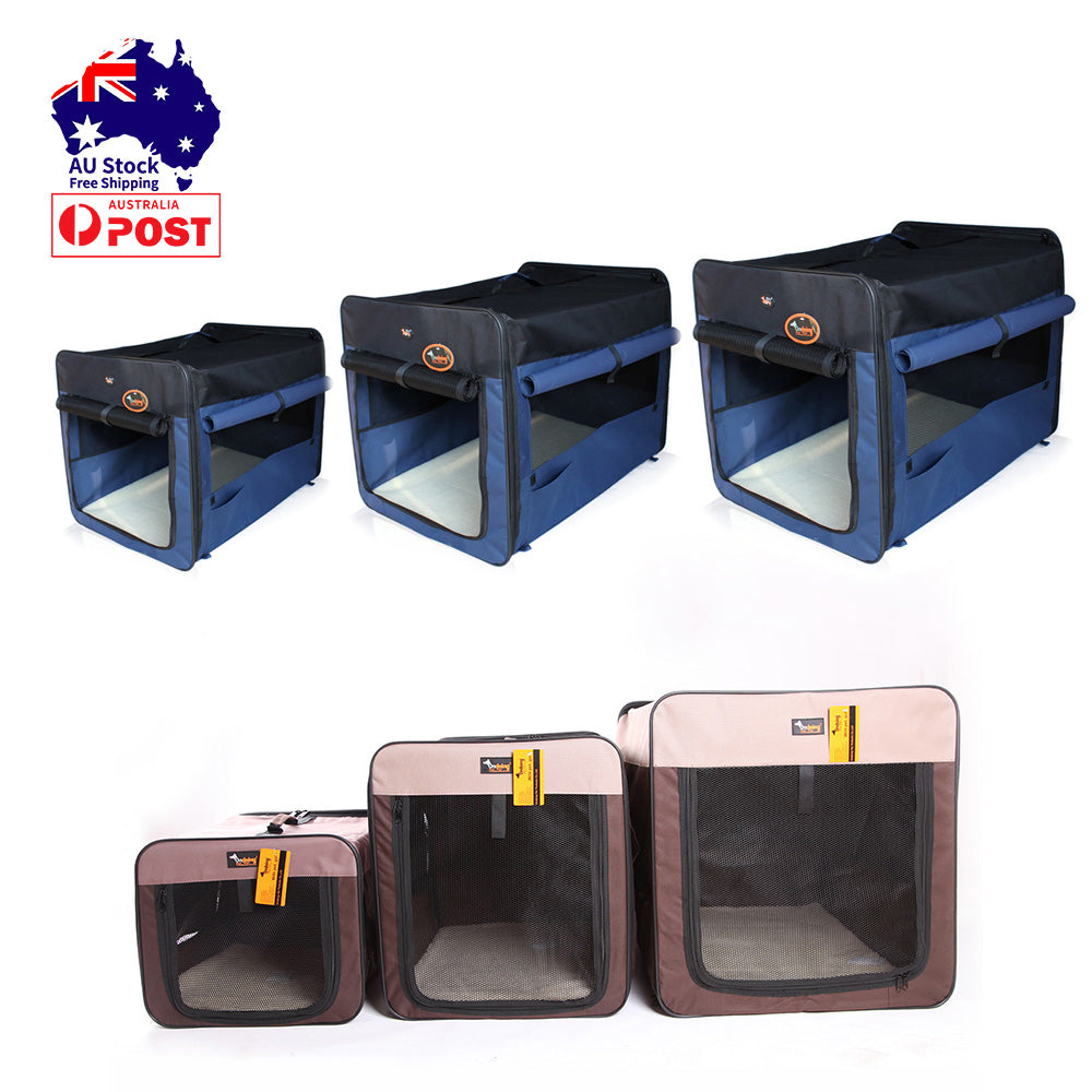 Pet Carrier Bag Soft Dog Crate Cage Kennel Tent House Foldable Portable Car Bed Navy Blue 46x38x41CM