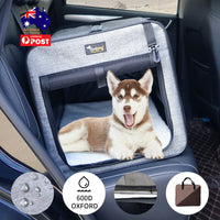 Thumbnail for Pet Carrier Bag Soft Dog Crate Cage Kennel Tent House Foldable Portable Car Bed Navy Blue 46x38x41CM