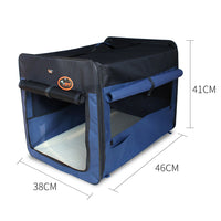 Thumbnail for Pet Carrier Bag Soft Dog Crate Cage Kennel Tent House Foldable Portable Car Bed Navy Blue 46x38x41CM