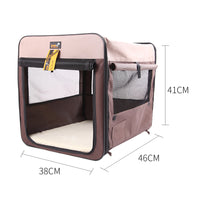 Thumbnail for Pet Carrier Bag Soft Dog Crate Cage Kennel Tent House Foldable Portable Car Bed Navy Blue 46x38x41CM