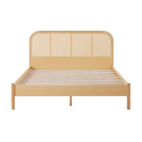 Thumbnail for Lulu Bed Frame with Curved Rattan Bedhead - Queen