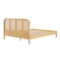 Thumbnail for Lulu Bed Frame with Curved Rattan Bedhead - Queen