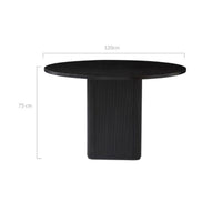 Thumbnail for Tate 4 Seater Black Column Dining Table