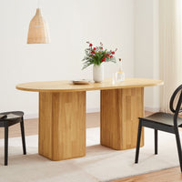 Thumbnail for Tate 6 Seater Column Dining Table in Natural