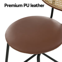 Thumbnail for Artiss 2x Bar Stools PU Leather Stools Brown