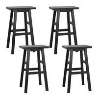 Thumbnail for Artiss Bar Stools Kitchen Counter Stools Wooden Chairs Black x4