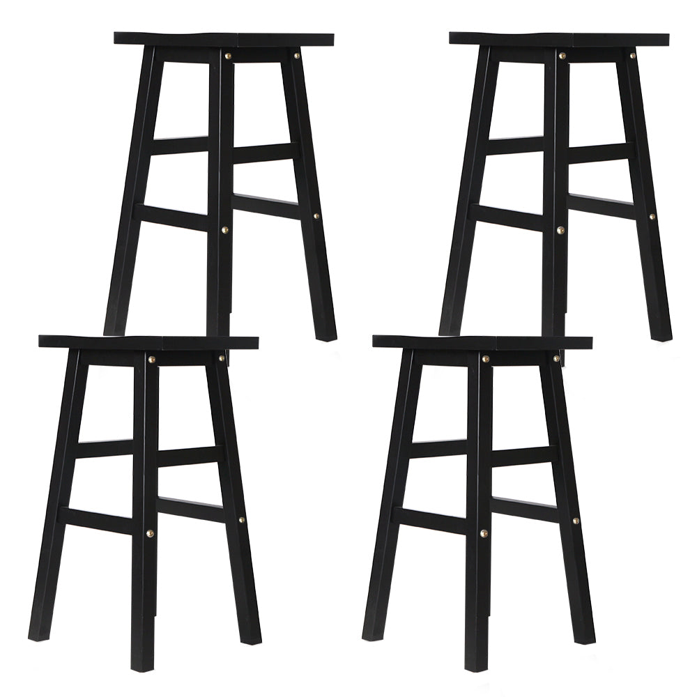 Artiss Bar Stools Kitchen Counter Stools Wooden Chairs Black x4