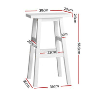 Thumbnail for Artiss Bar Stools Kitchen Counter Stools Wooden Chairs White x2