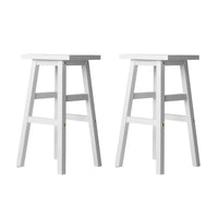 Thumbnail for Artiss Bar Stools Kitchen Counter Stools Wooden Chairs White x2