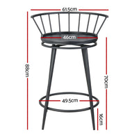 Thumbnail for Artiss 2x Bar Stools Swivel Metal Chairs