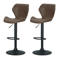 Thumbnail for Artiss Bar Stools Kitchen Counter Stools Swivel Gas Lift Vintage Chairs Brown x2