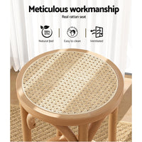 Thumbnail for Artiss Bar Stool Rattan Seat Wooden