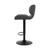 Thumbnail for Artiss 2x Bar Stools Gas Lift Leather Padded Grey