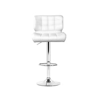 Thumbnail for Artiss 4x Bar Stools Gas Lift Leather Padded White