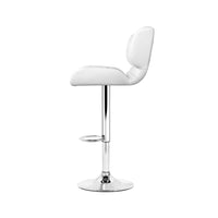 Thumbnail for Artiss 4x Bar Stools Gas Lift Leather Padded White