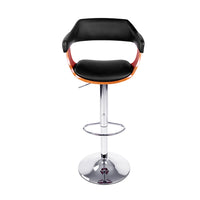 Thumbnail for Artiss 2x Bar Stools Gas Lift Leather w/Armrest Black