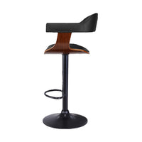 Thumbnail for Artiss Bar Stools Gas Lift Leather w/Armrest All Black