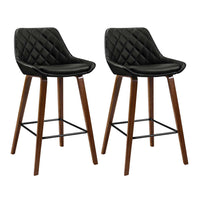 Thumbnail for Artiss 2x Bar Stools PU Seat Wooden