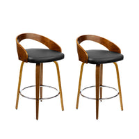 Thumbnail for Artiss 2x Bar Stools Swivel Seat Curving Backrest