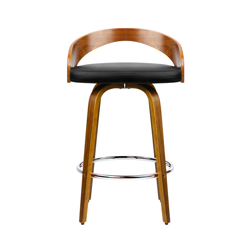 Artiss 2x Bar Stools Swivel Seat Curving Backrest