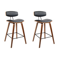 Thumbnail for Artiss 2x Bar Stools Leather Padded w/Backrest