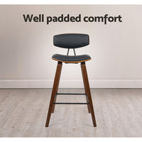 Thumbnail for Artiss 2x Bar Stools Leather Padded w/Backrest