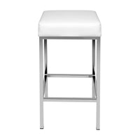 Thumbnail for Artiss 2x Bar Stools Leather Padded Metal White