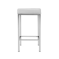 Thumbnail for Artiss 2x Bar Stools Leather Padded Metal White