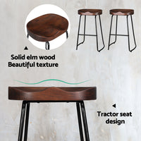 Thumbnail for Artiss 4x Bar Stools Tractor Seat 65cm Black