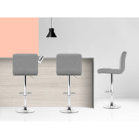 Thumbnail for Artiss 4x Bar Stools Leather Gas Lift Grey