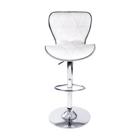 Thumbnail for Artiss 2x Bar Stools Gas Lift Leather Seat White