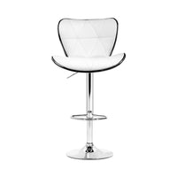 Thumbnail for Artiss 4x Bar Stools Gas Lift Leather Seat White