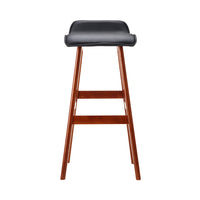 Thumbnail for Artiss 2x Bar Stools Wooden Stool Black