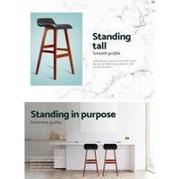 Thumbnail for Artiss 2x Bar Stools Wooden Stool Black