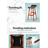 Thumbnail for Artiss 2x Bar Stools Wooden Stool Black