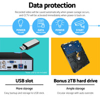 Thumbnail for UL-tech CCTV Security System 4CH DVR 4 Cameras 2TB Hard Drive