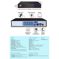 Thumbnail for UL-tech CCTV Security System 8CH DVR 4 Cameras 1080p