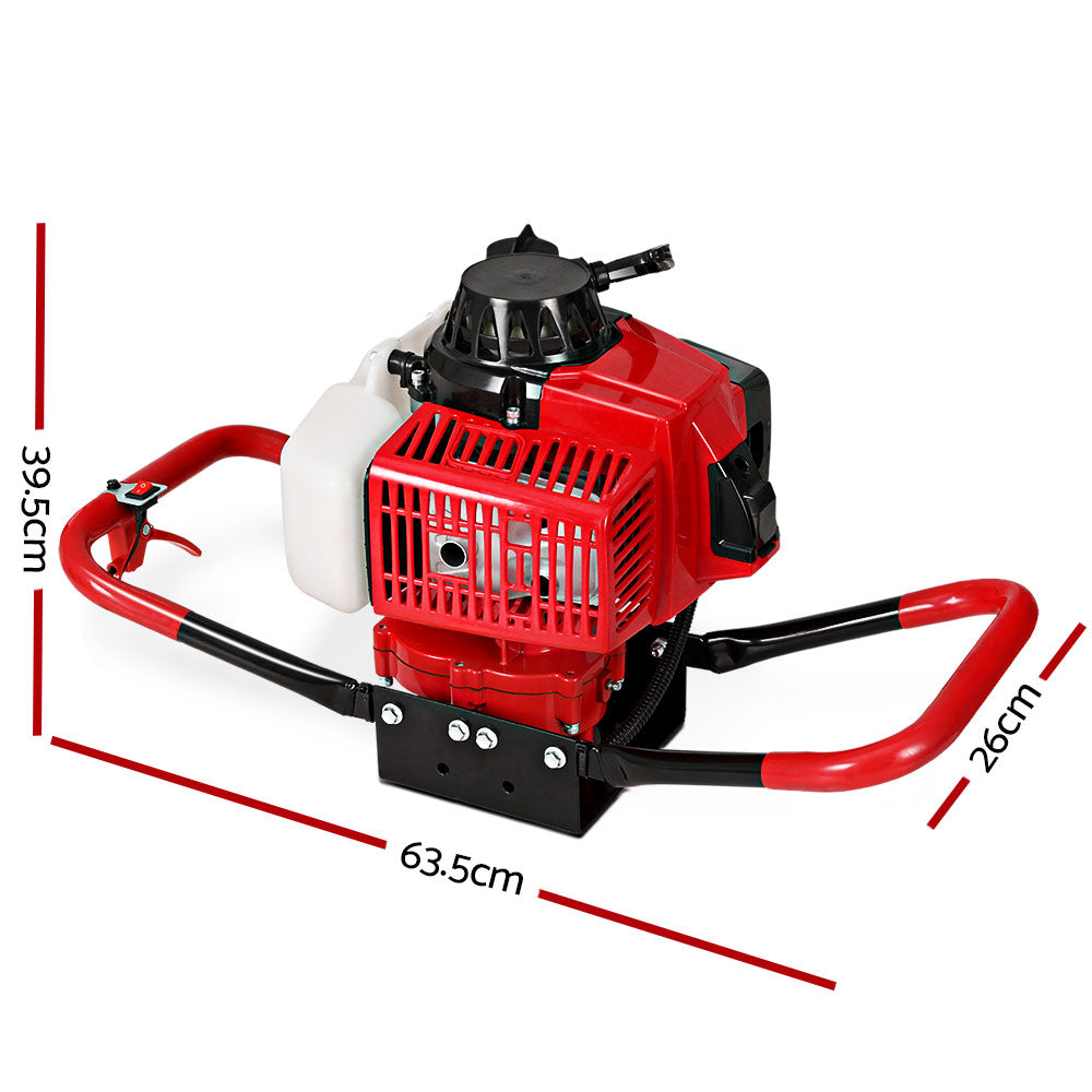 Giantz 80CC Petrol Post Hole Digger Motor Only Engine Red - Bring To Door 