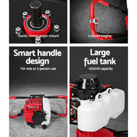 Thumbnail for Giantz 80CC Petrol Post Hole Digger Motor Only Engine Red - Bring To Door 