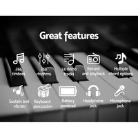 Thumbnail for Alpha 61 Keys Electronic Piano Keyboard Digital Electric w/ Stand Beginner Black