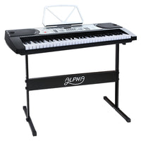 Thumbnail for Alpha 61 Keys Electronic Piano Keyboard Digital Electric w/ Stand Beginner Silver