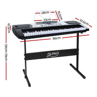 Thumbnail for Alpha 61 Keys Electronic Piano Keyboard Digital Electric w/ Stand Beginner Silver