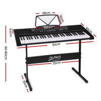 Thumbnail for Alpha 61 Keys Electronic Piano Keyboard Digital Electric w/ Stand Sound Speaker