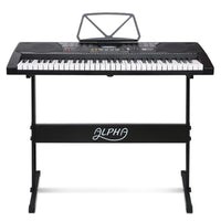 Thumbnail for Alpha 61 Keys Electronic Piano Keyboard Digital Electric w/ Stand Lighted Black